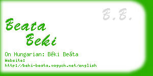 beata beki business card