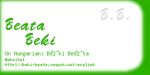 beata beki business card